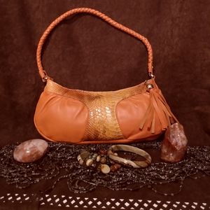 NWOT Jayne orange purse with snake bag